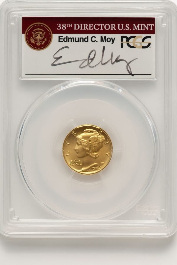 2016-W 10C Mercury Dime 100th Anniversary Gold Centennial FS Modern Commemoratives PCGS MS70 Ed Moy
