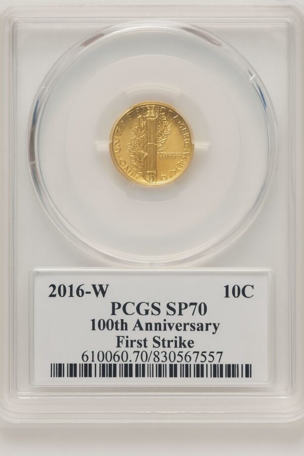 2016-W 10C Mercury Dime 100th Anniversary Gold Centennial FS Modern Commemoratives PCGS MS70 Ed Moy - Image 2