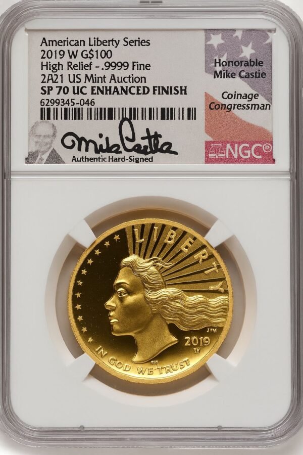 2019-W G$100 American Liberty High Relief Enhanced UC Mike Castle NGC MS70 (521292048)