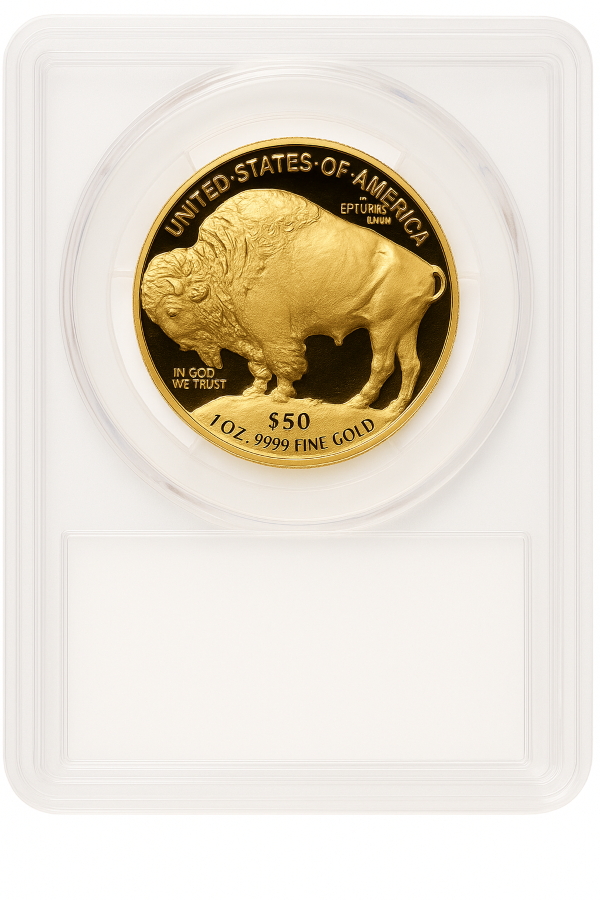 2021-W G$50 Gold Buffalo First Strike DCAM Blue Gradient PCGS PR70 - Image 2