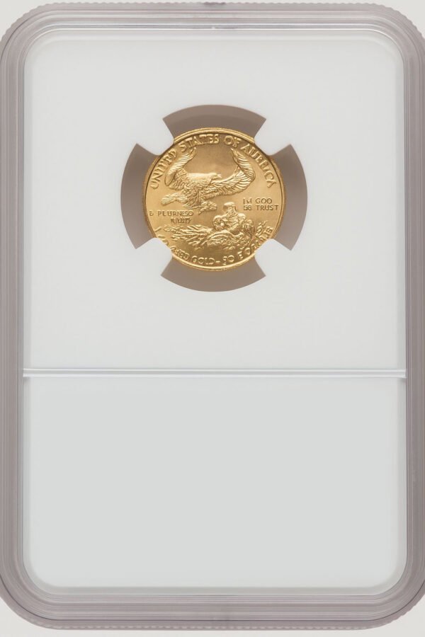 1988 $5 Tenth-Ounce Gold Eagle Brown Label NGC MS70 - Image 2