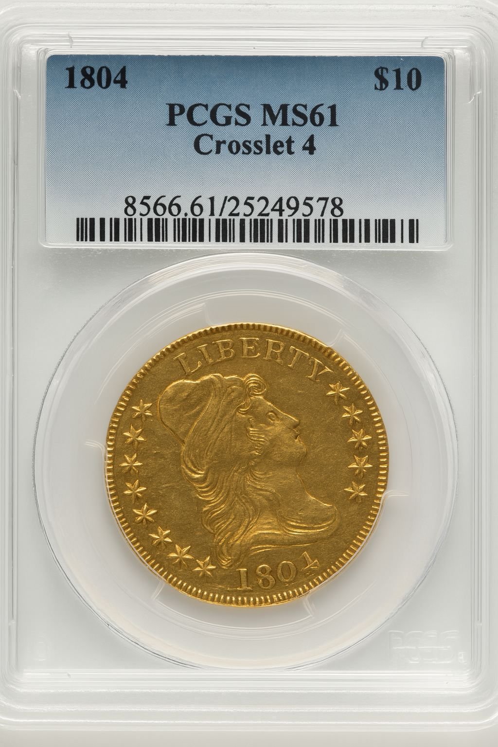 1804 $10 Crosslet 4 Early Eagle PCGS MS61