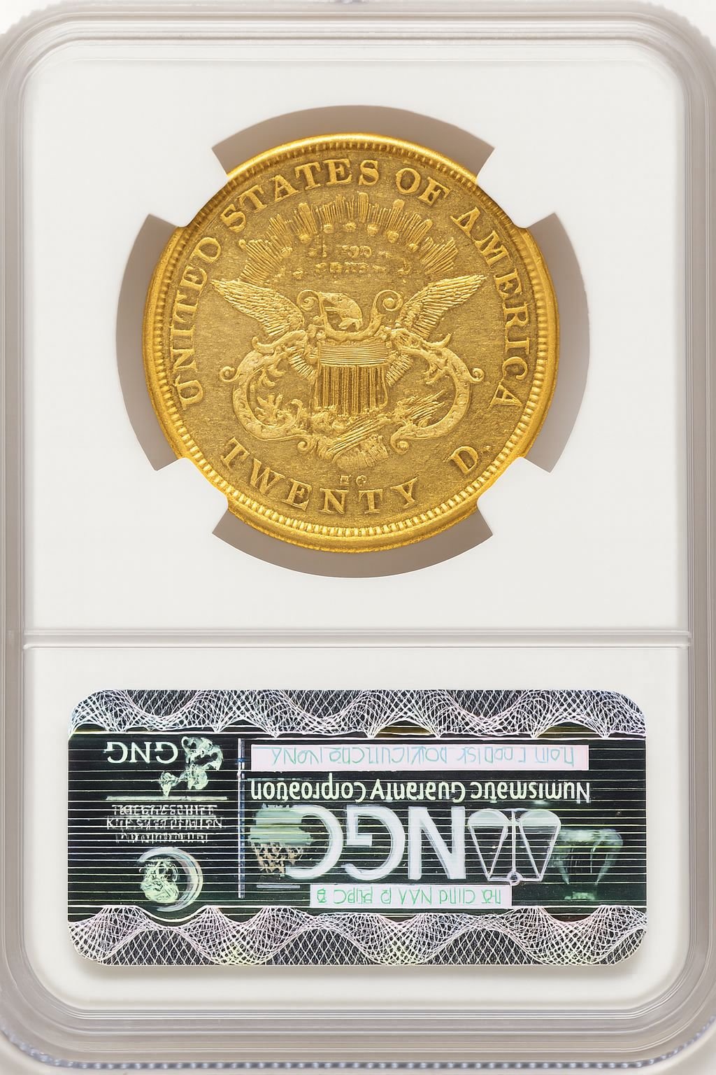 1871-CC $20 Liberty Double Eagle NGC AU53 - Image 2