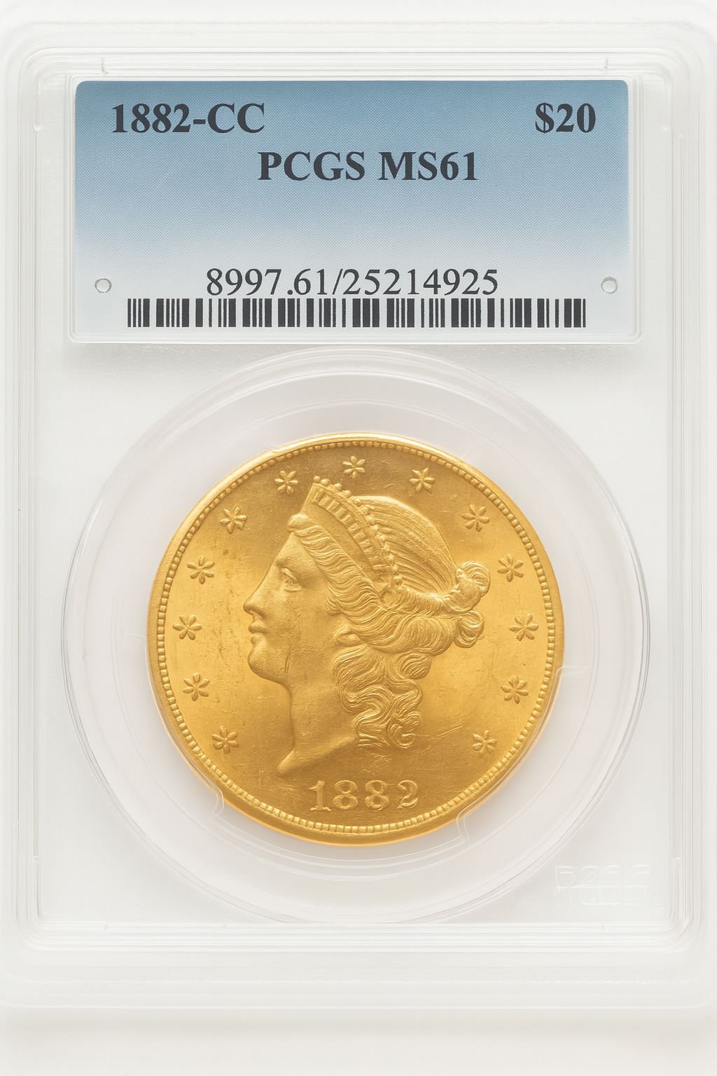 1882-CC $20 Liberty Double Eagle PCGS MS61 (776052049)