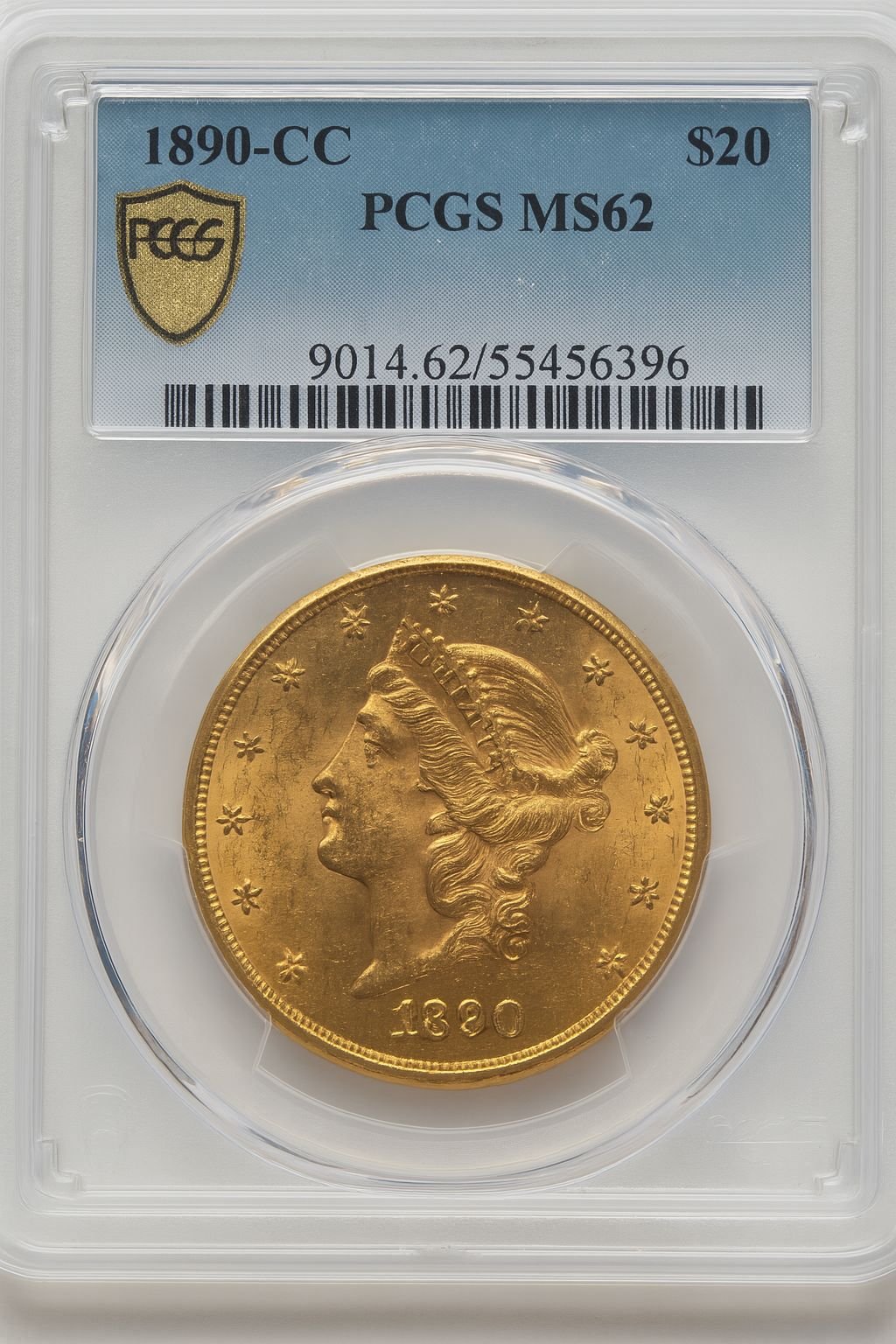 1890-CC $20 Liberty Double Eagle PCGS MS62