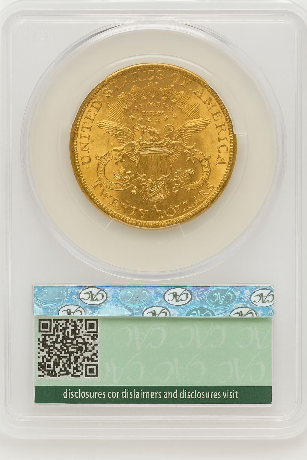1892-S $20 Liberty Double Eagle CACG MS62 (773481056) - Image 2