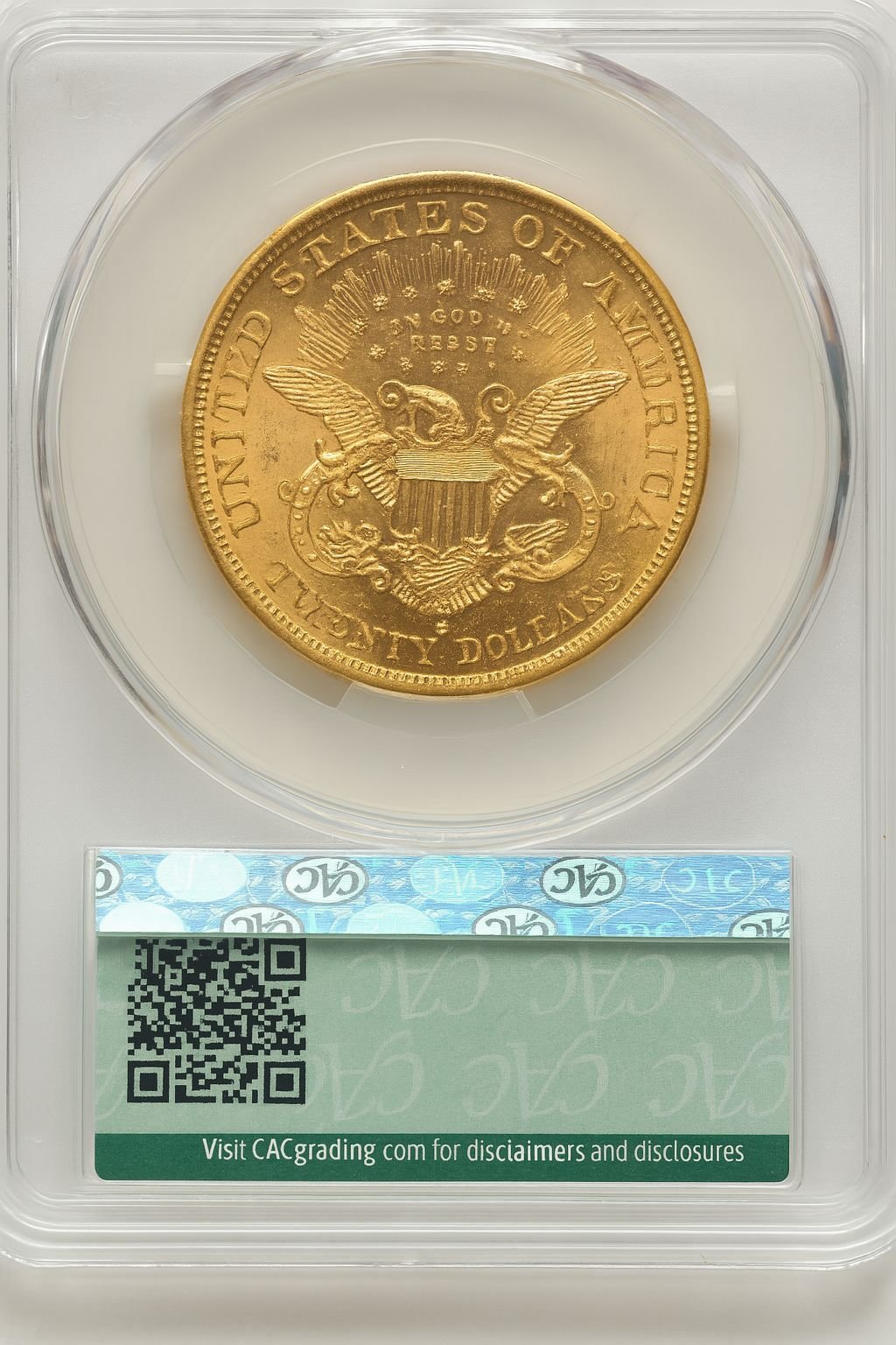 1893 $20 Liberty Double Eagle CACG MS62 - Image 2