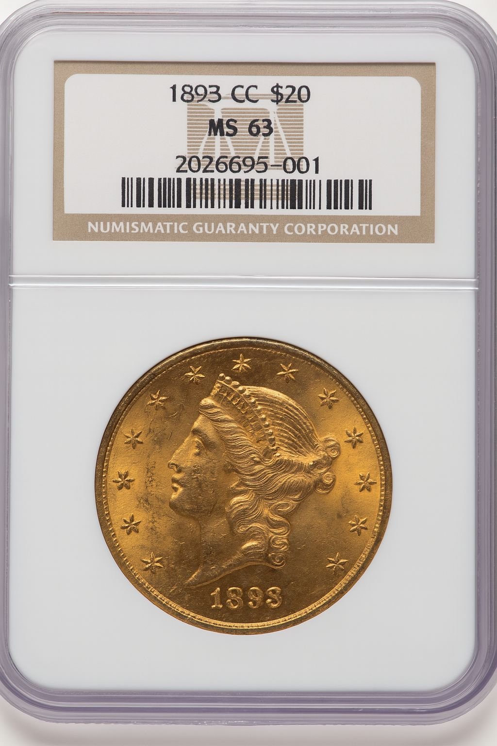 1893-CC $20 Liberty Double Eagle NGC MS63 (776011006)