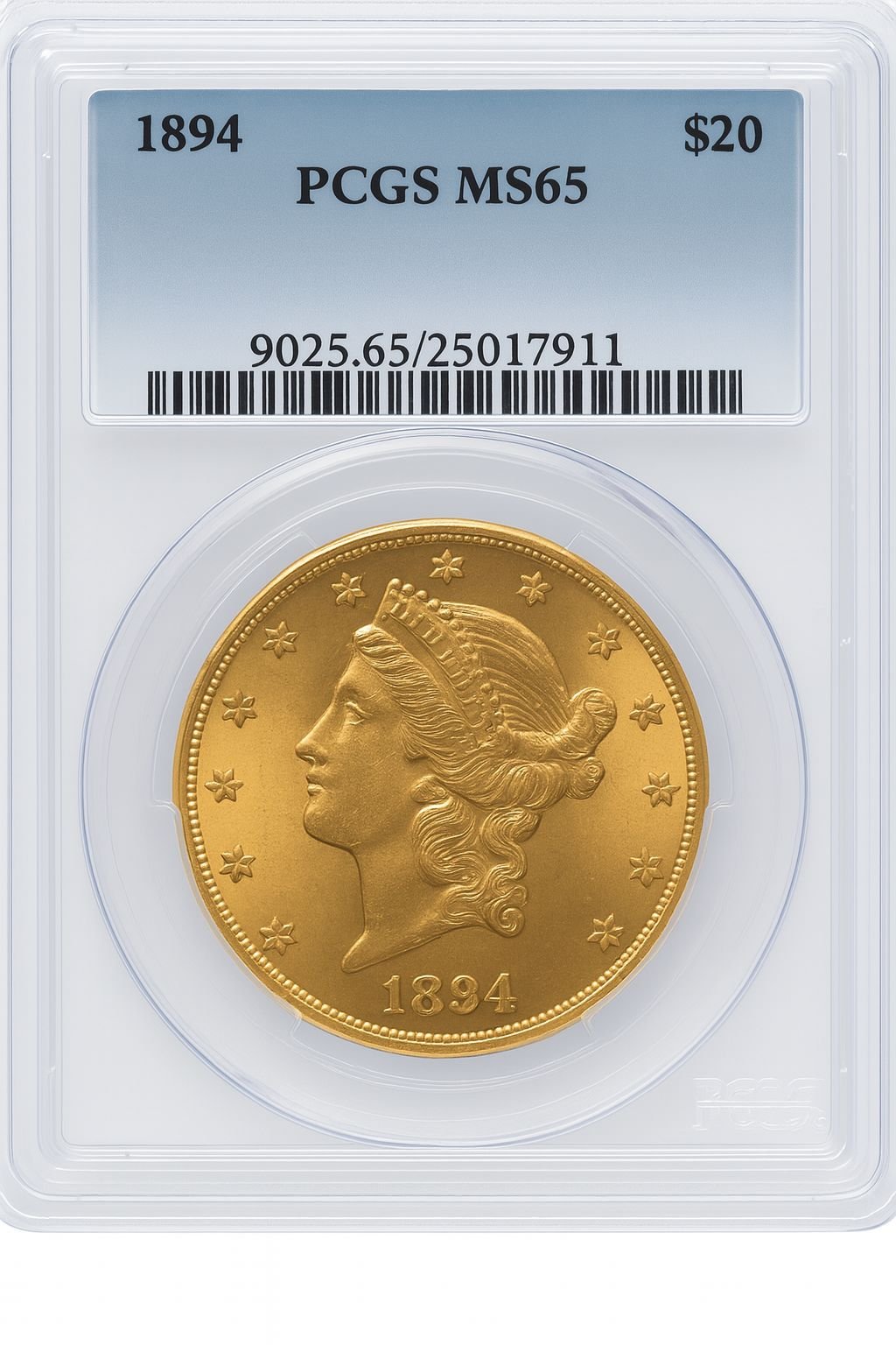 1894 $20 Liberty Double Eagle PCGS MS65