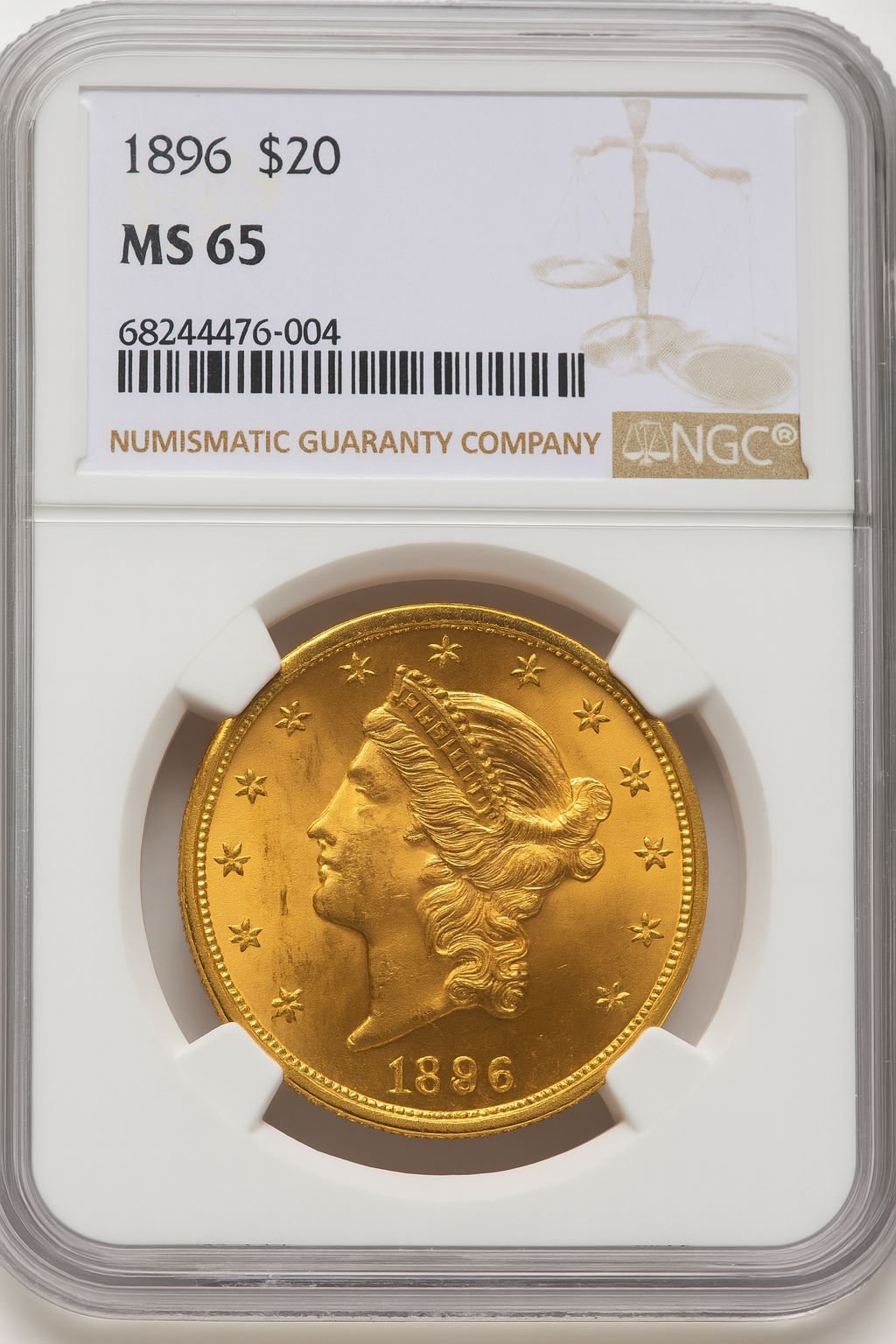 1896 $20 Liberty Double Eagle NGC MS65