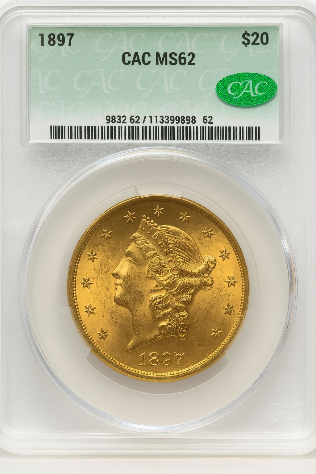 1897 $20 Liberty Double Eagle CACG MS62 (177155013)