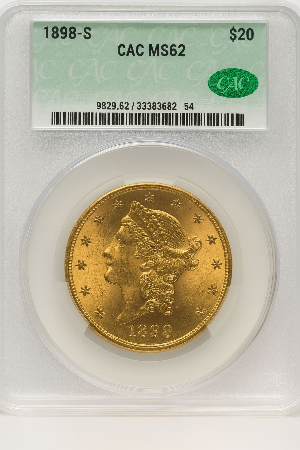 1897-S $20 Liberty Double Eagle CACG MS62 (177269282)