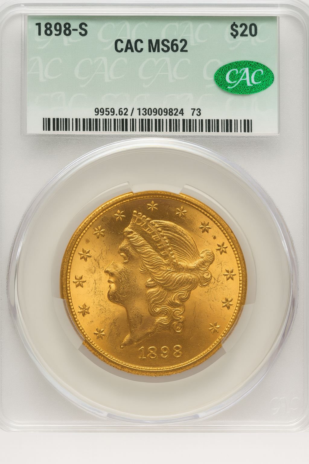 1898-S $20 Liberty Double Eagle CACG MS62 (171433009)