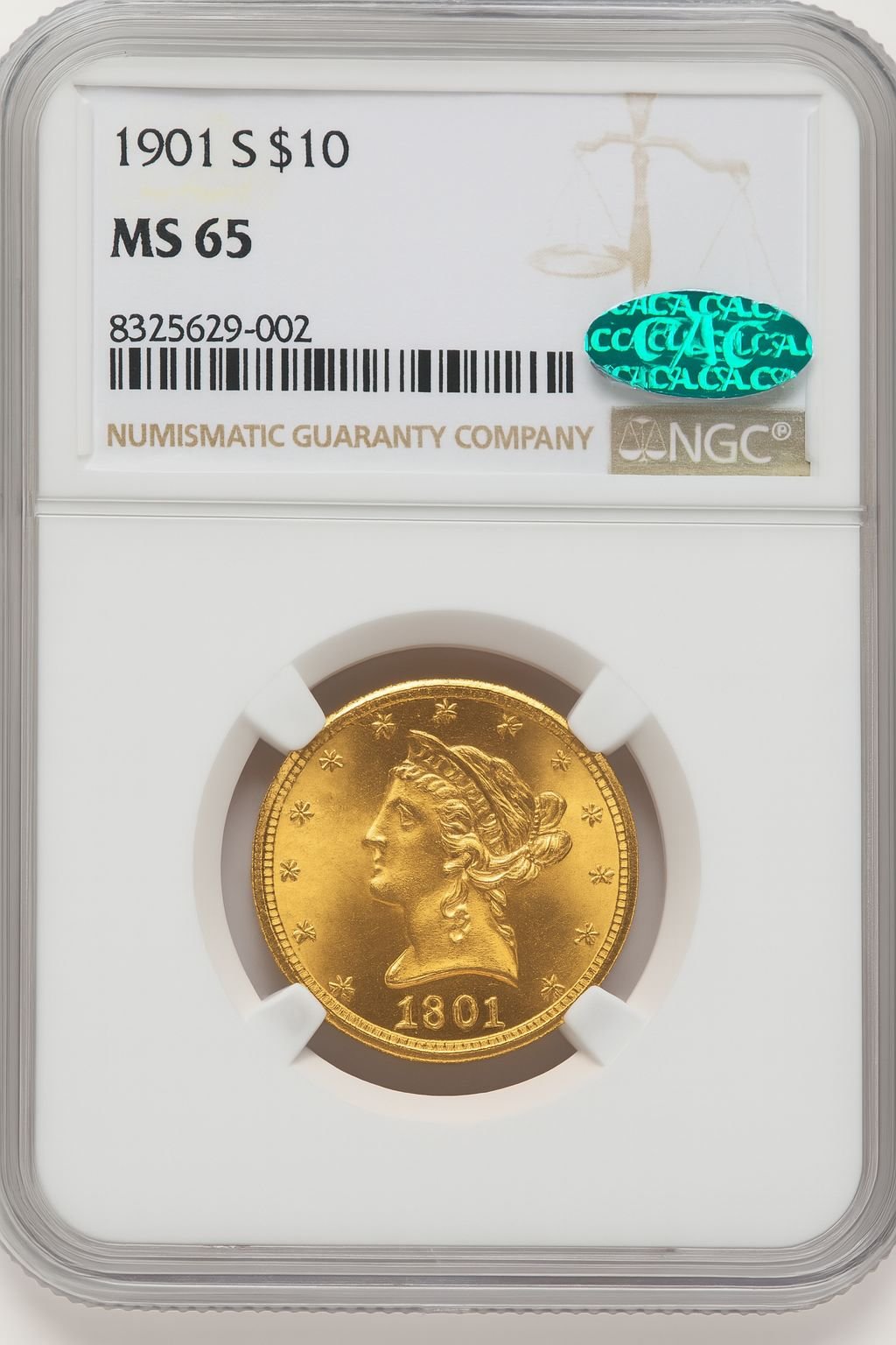 1901-S $10 Liberty Eagle NGC MS65 CAC