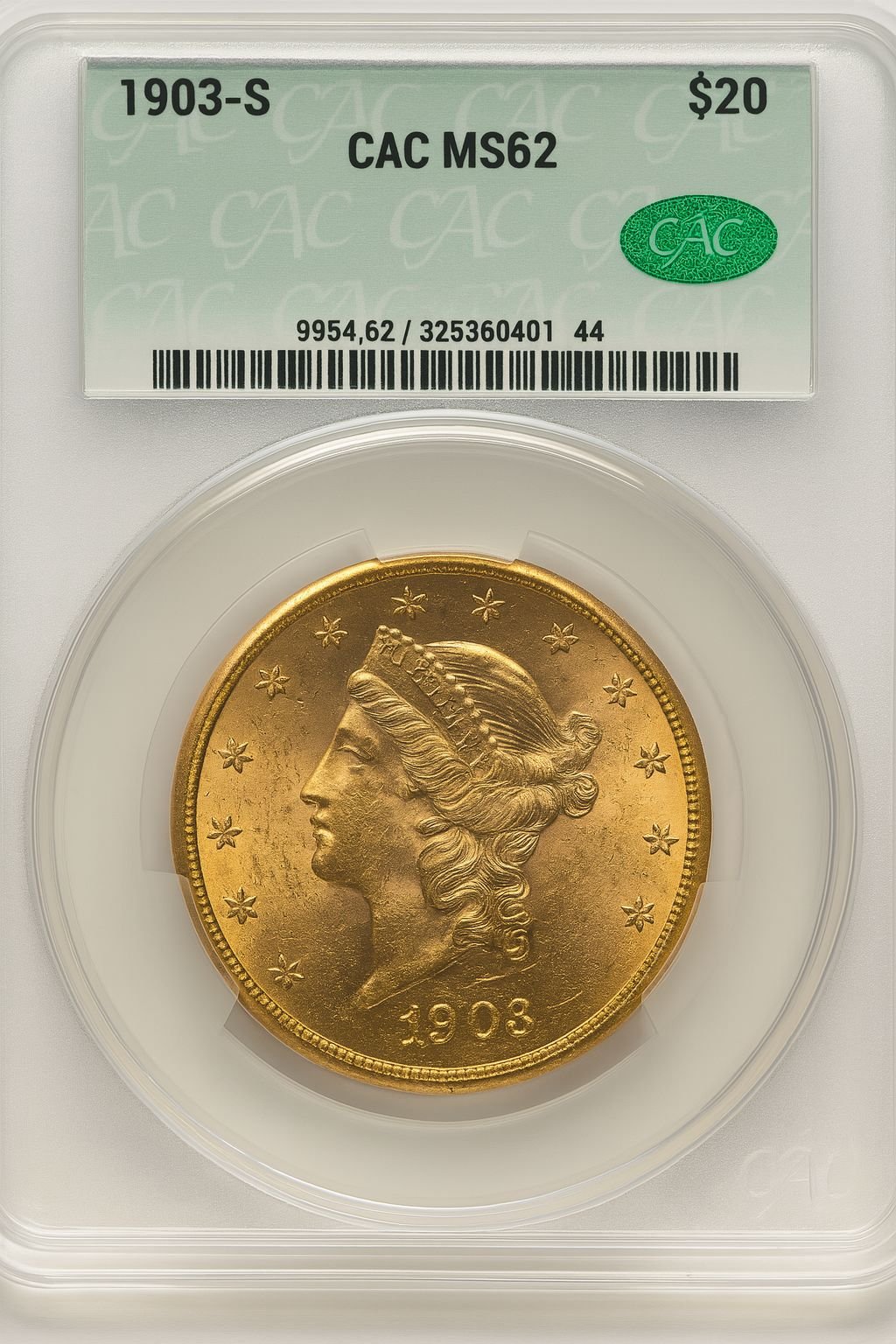 1903-S $20 Liberty Double Eagle CACG MS62 (5434074)
