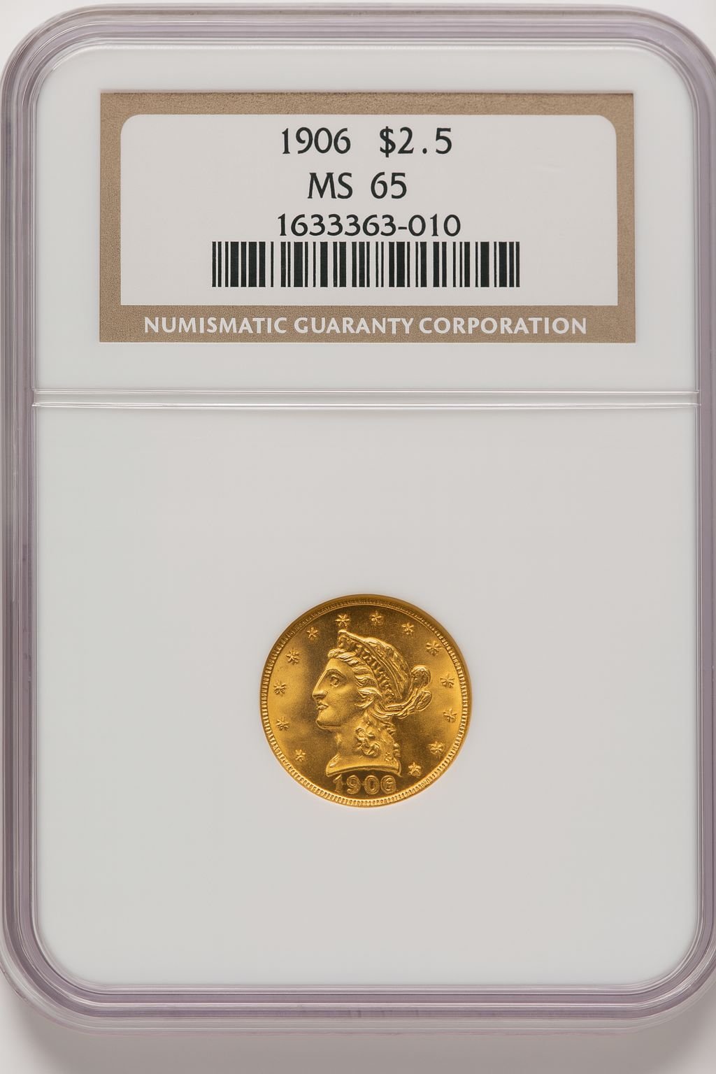 1906 $2.50 Liberty Quarter Eagle NGC MS65 (506647002)