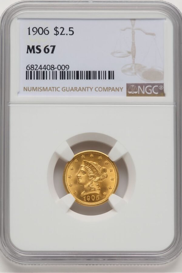 1906 $2.50 Liberty Quarter Eagle NGC MS67 (520973010)
