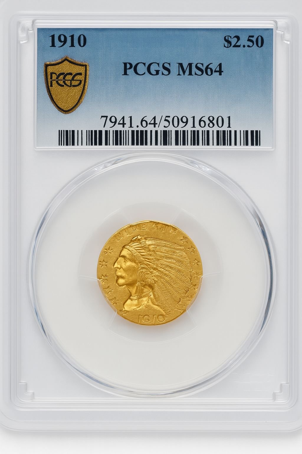 1910 $2.50 Indian Quarter Eagle PCGS MS64 (778449005)