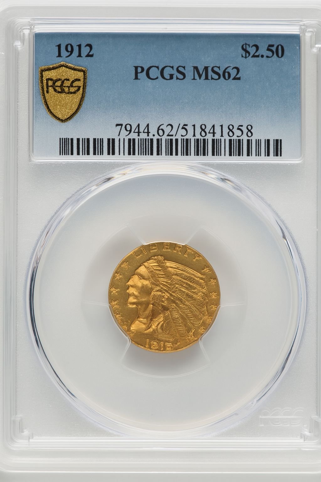 1912 $2.50 Indian Quarter Eagle PCGS MS62 (778449025)