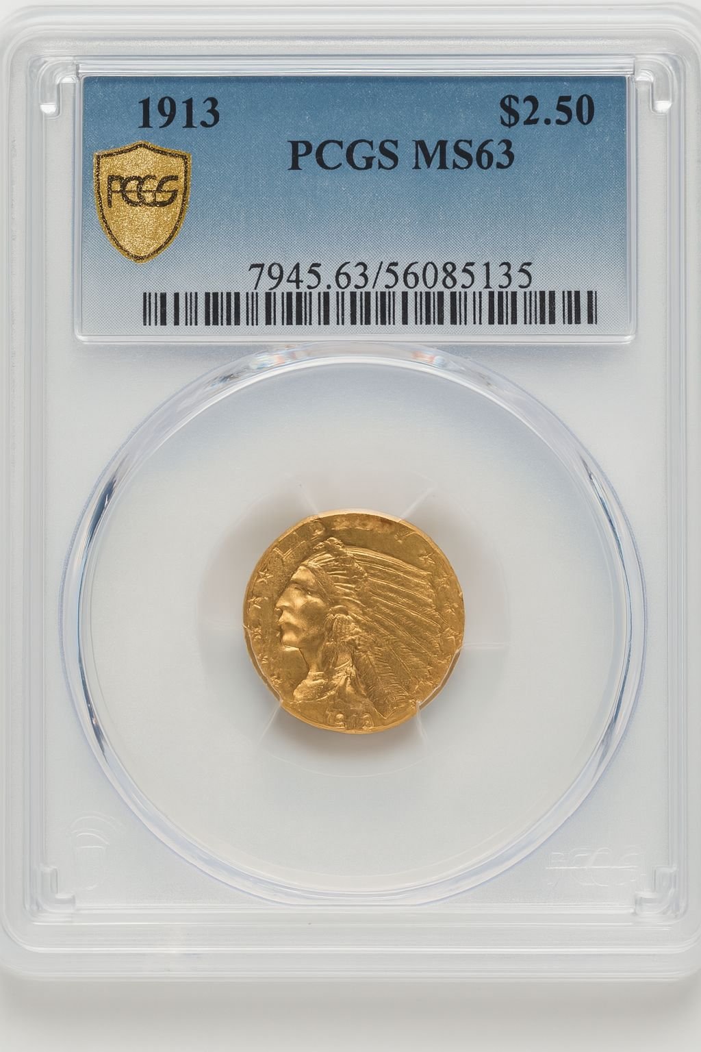 1913 $2.50 Indian Quarter Eagle PCGS MS63 (777633010)