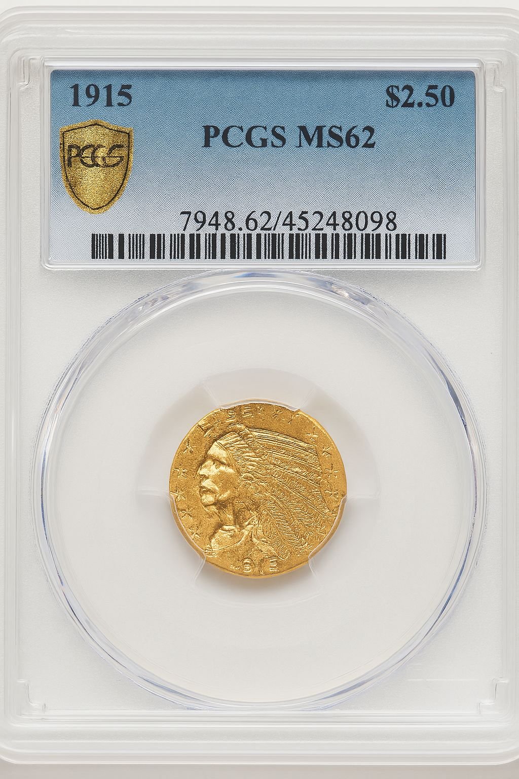 1915 $2.50 Indian Quarter Eagle PCGS MS62 (774783008)