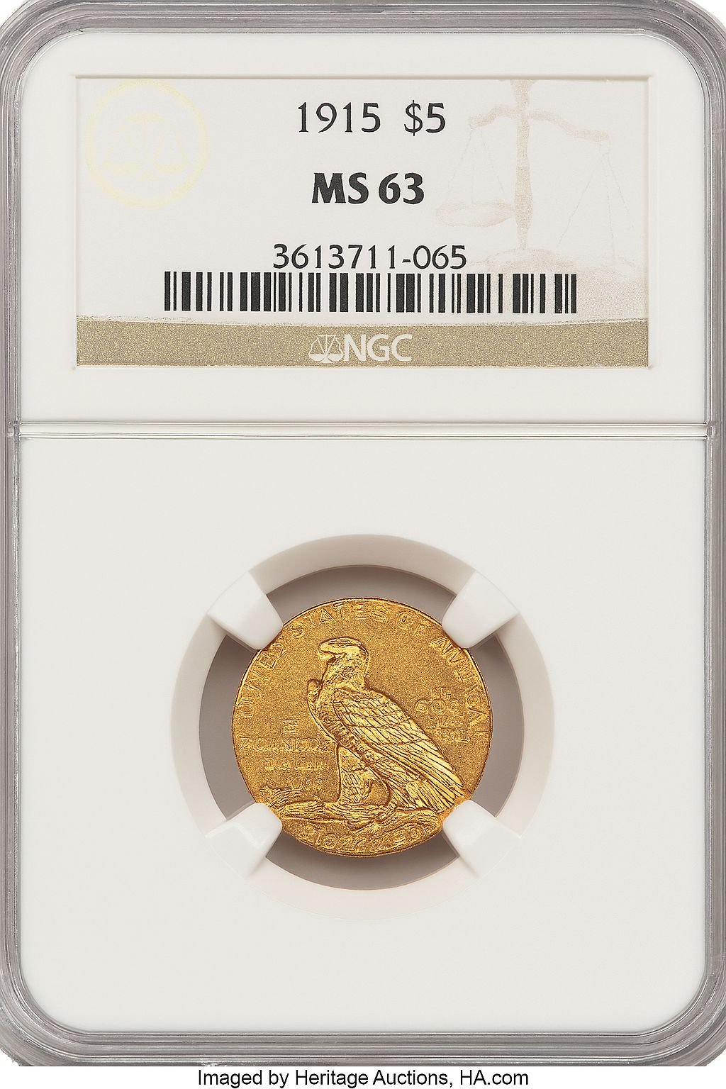 1915 $5 Indian Half Eagle NGC MS63 (777795020)
