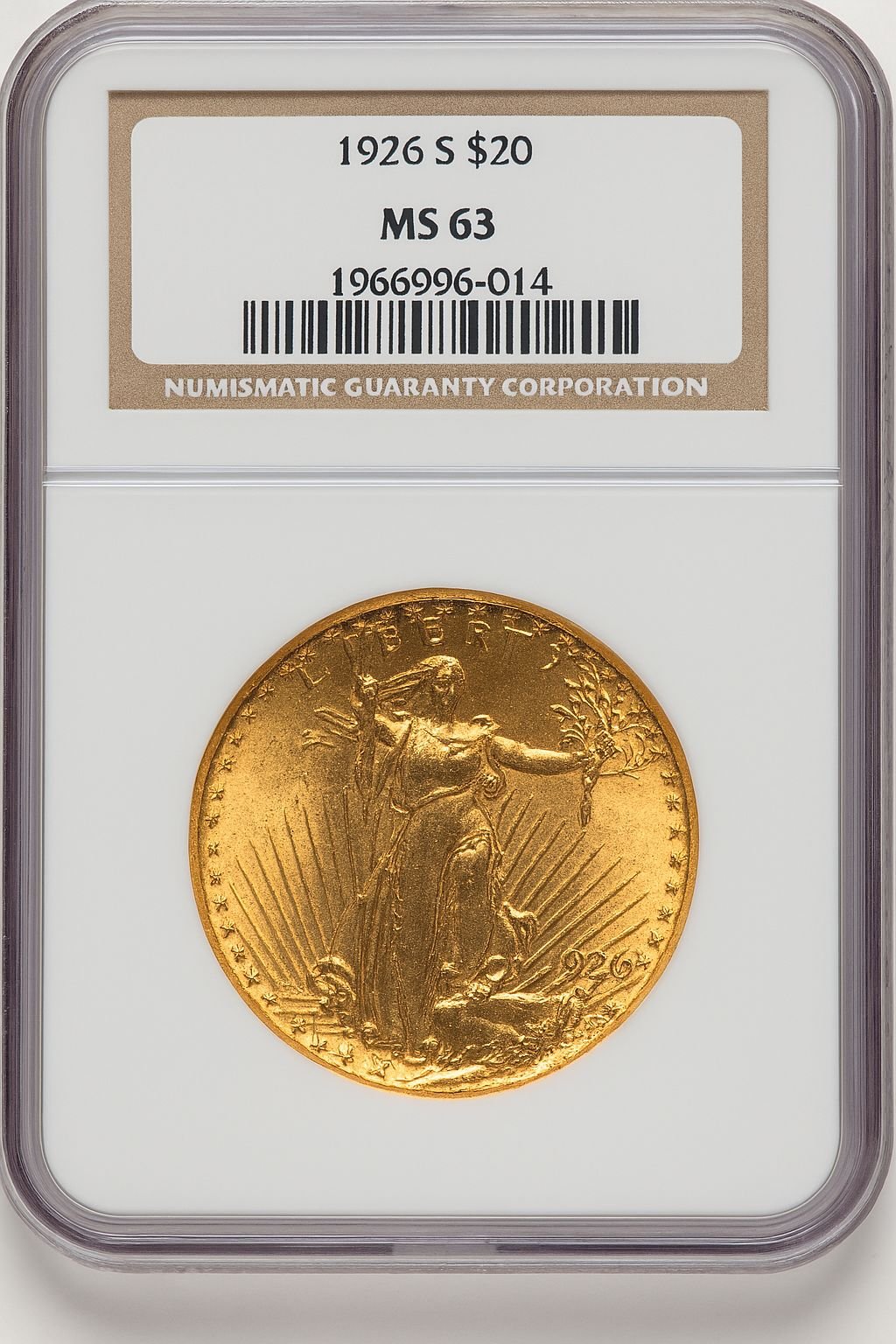 1926-S $20 Saint-Gaudens Double Eagle NGC MS63 (776627001)