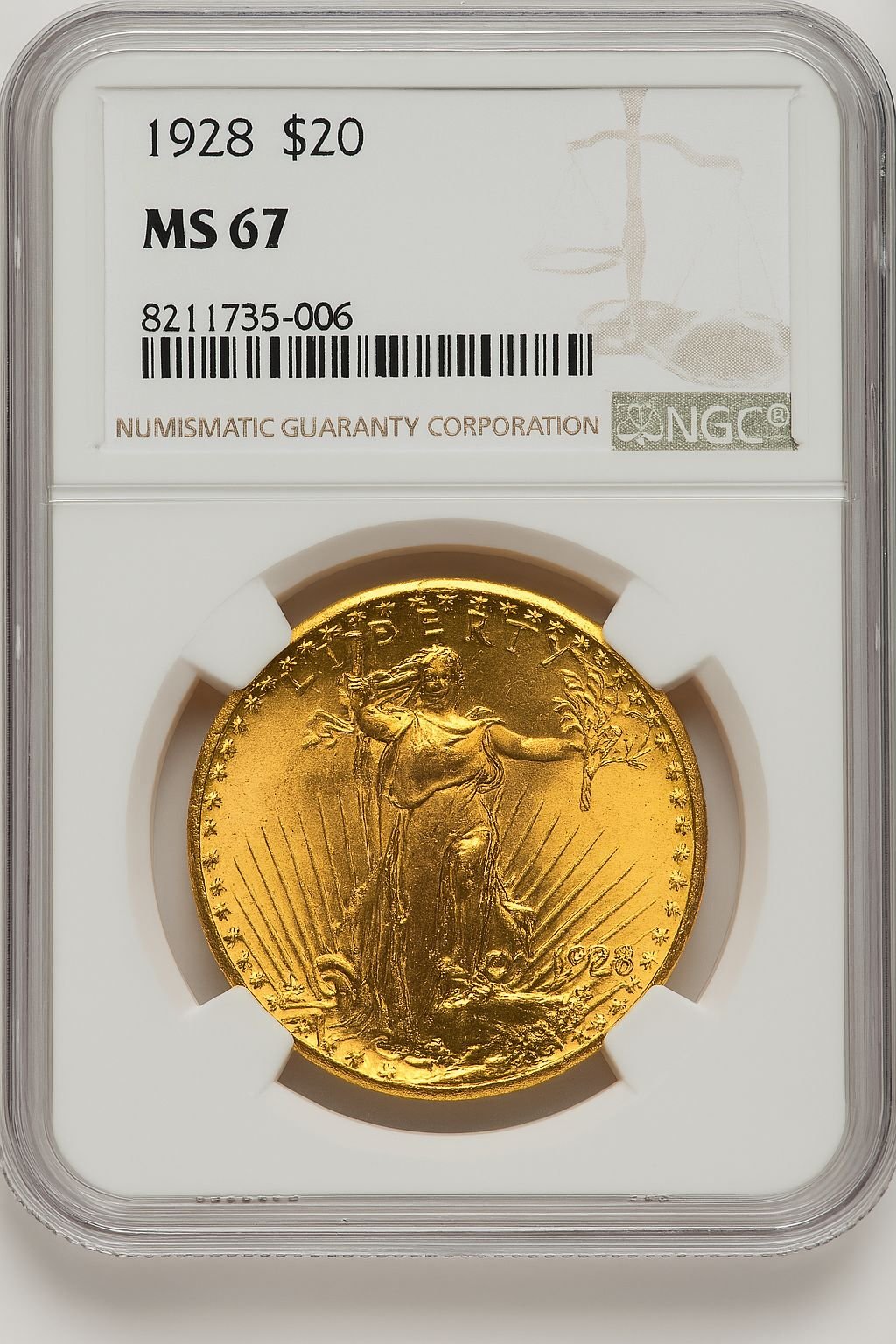 1928 $20 Saint-Gaudens Double Eagle NGC MS67 (771421003)