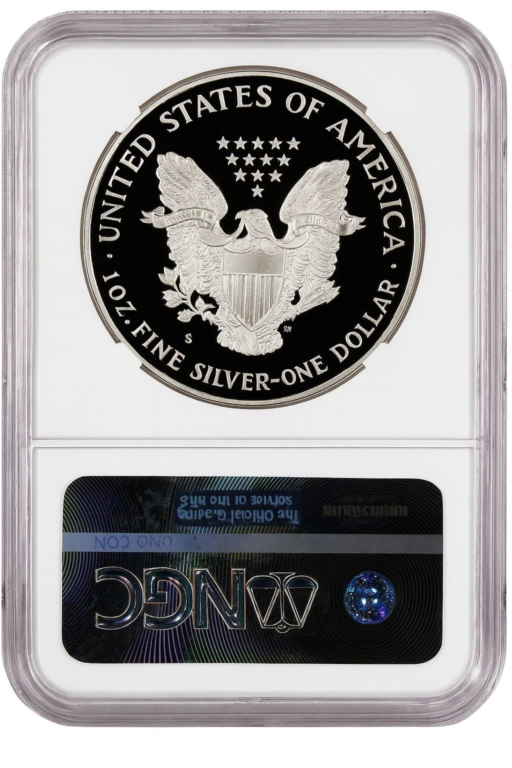 1987-S American Silver Eagle NGC PF70 UCam Mercanti Signed - Image 2