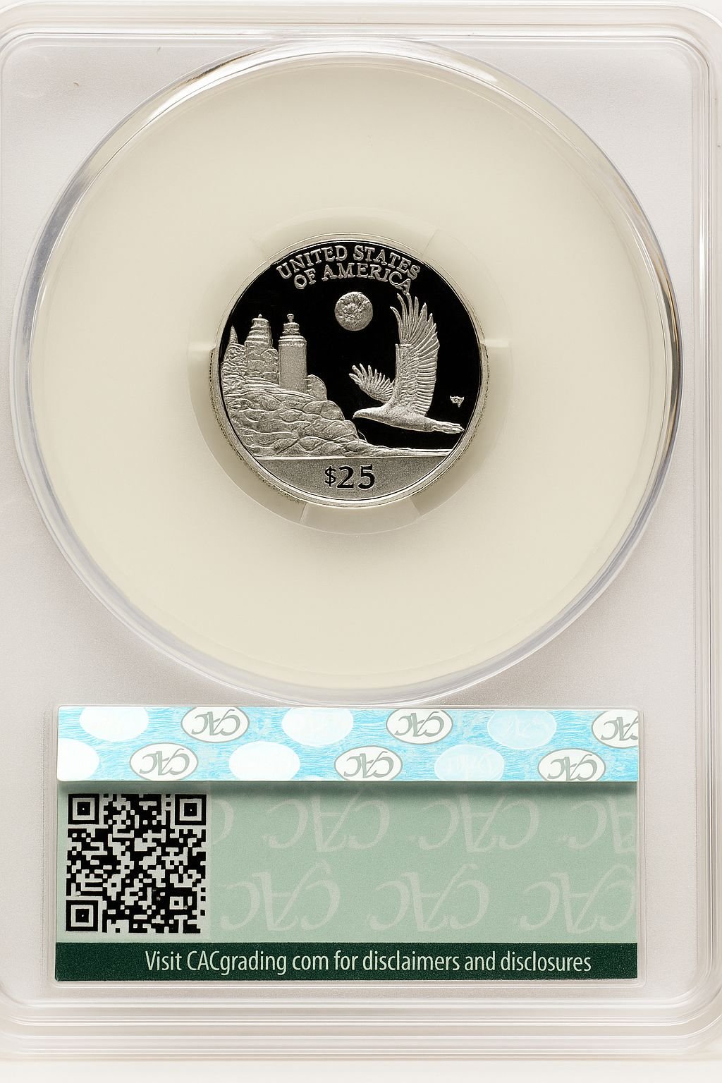 1998-W $25 Quarter-Ounce Platinum Eagle Statue of Liberty Brown Label CACG PR70 - Image 2