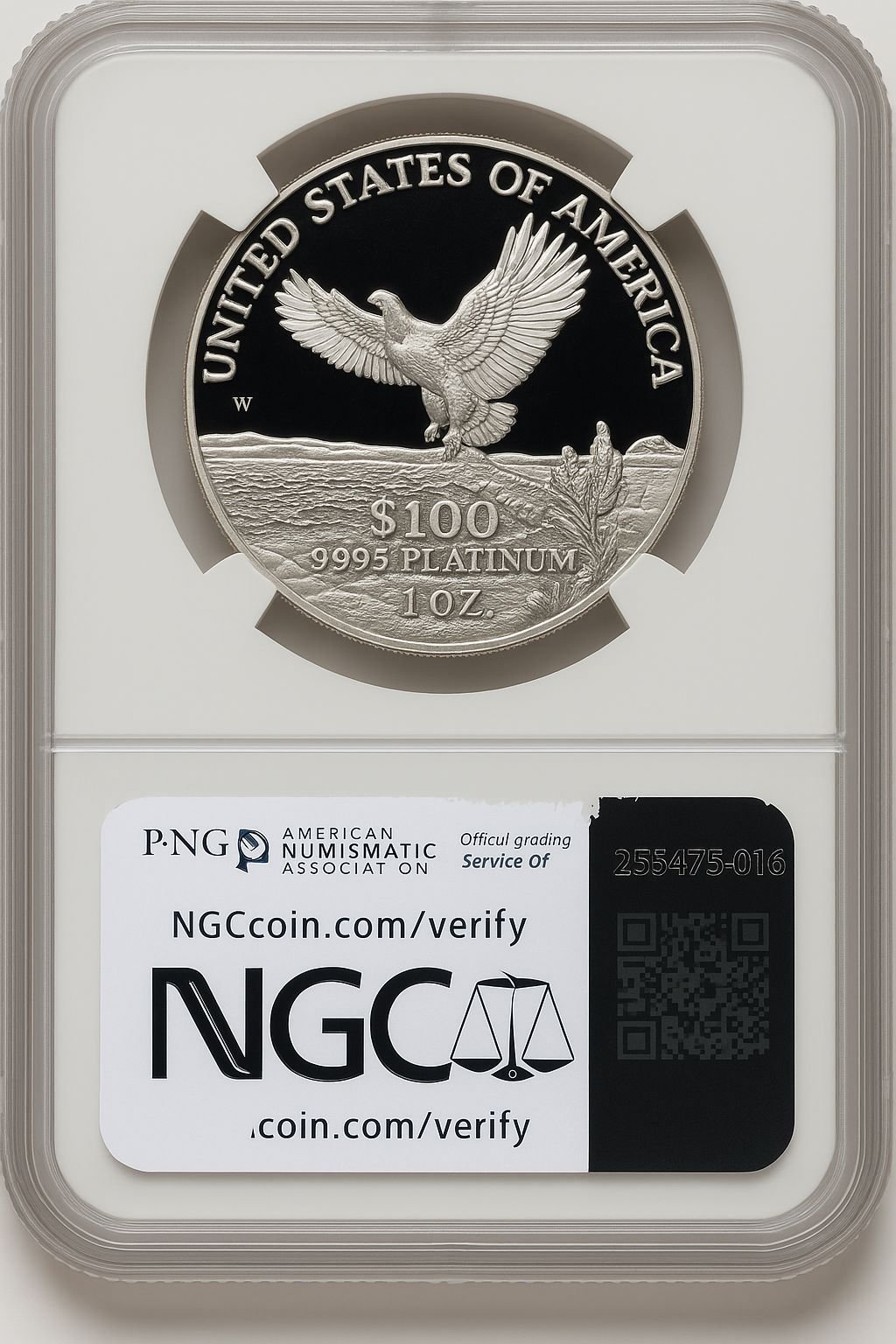 2000-W $100 One-Ounce Platinum Eagle Statue of Liberty Brown Label NGC PF70 (520684106) - Image 2
