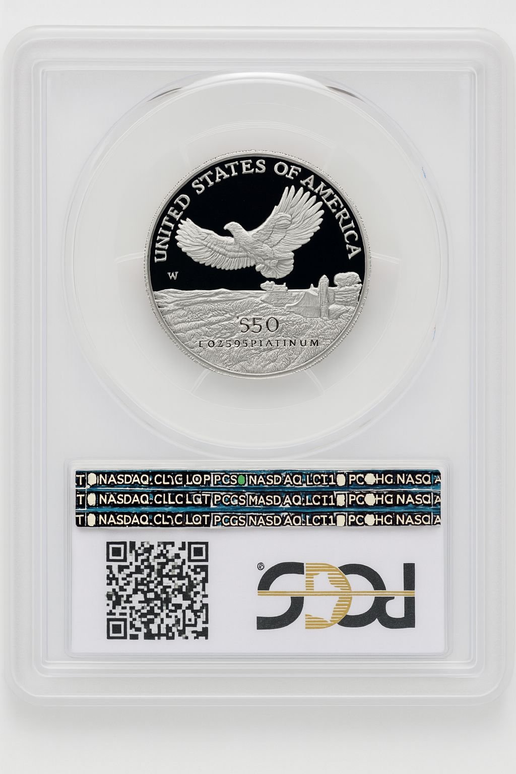 2000-W $50 Half-Ounce Platinum Eagle Statue of Liberty Blue Gradient PCGS PR70 (520203163) - Image 2