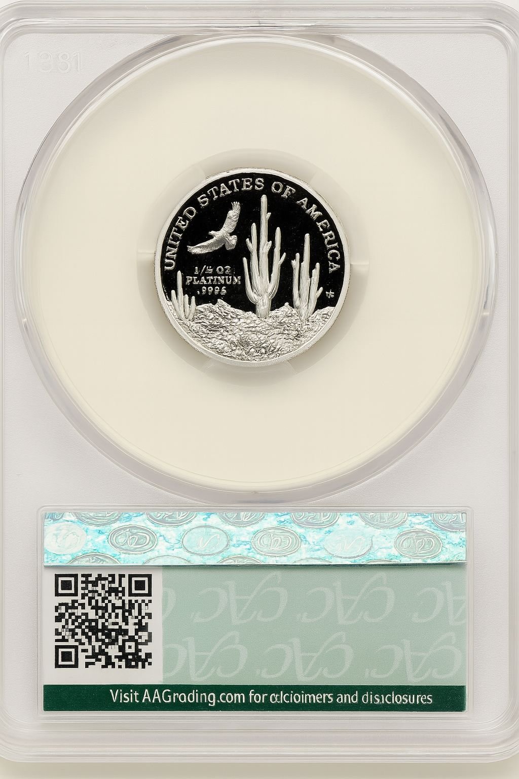 2001-W $25 Quarter-Ounce Platinum Eagle Statue of Liberty Brown Label CACG PR70 - Image 2