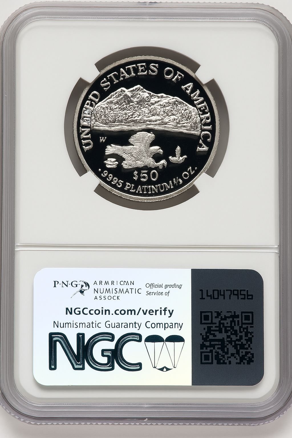 2002-W $50 Half-Ounce Platinum Eagle Mike Castle Signature NGC PF70 - Image 2
