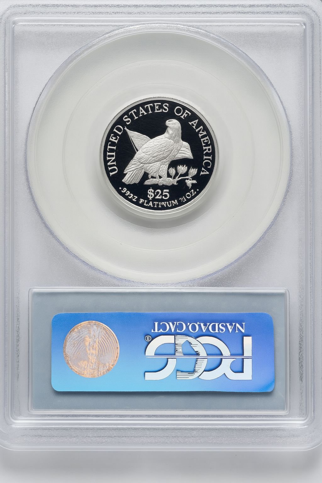 2003-W $25 Quarter-Ounce Platinum Eagle Statue of Liberty Blue Gradient PCGS PR70 - Image 2