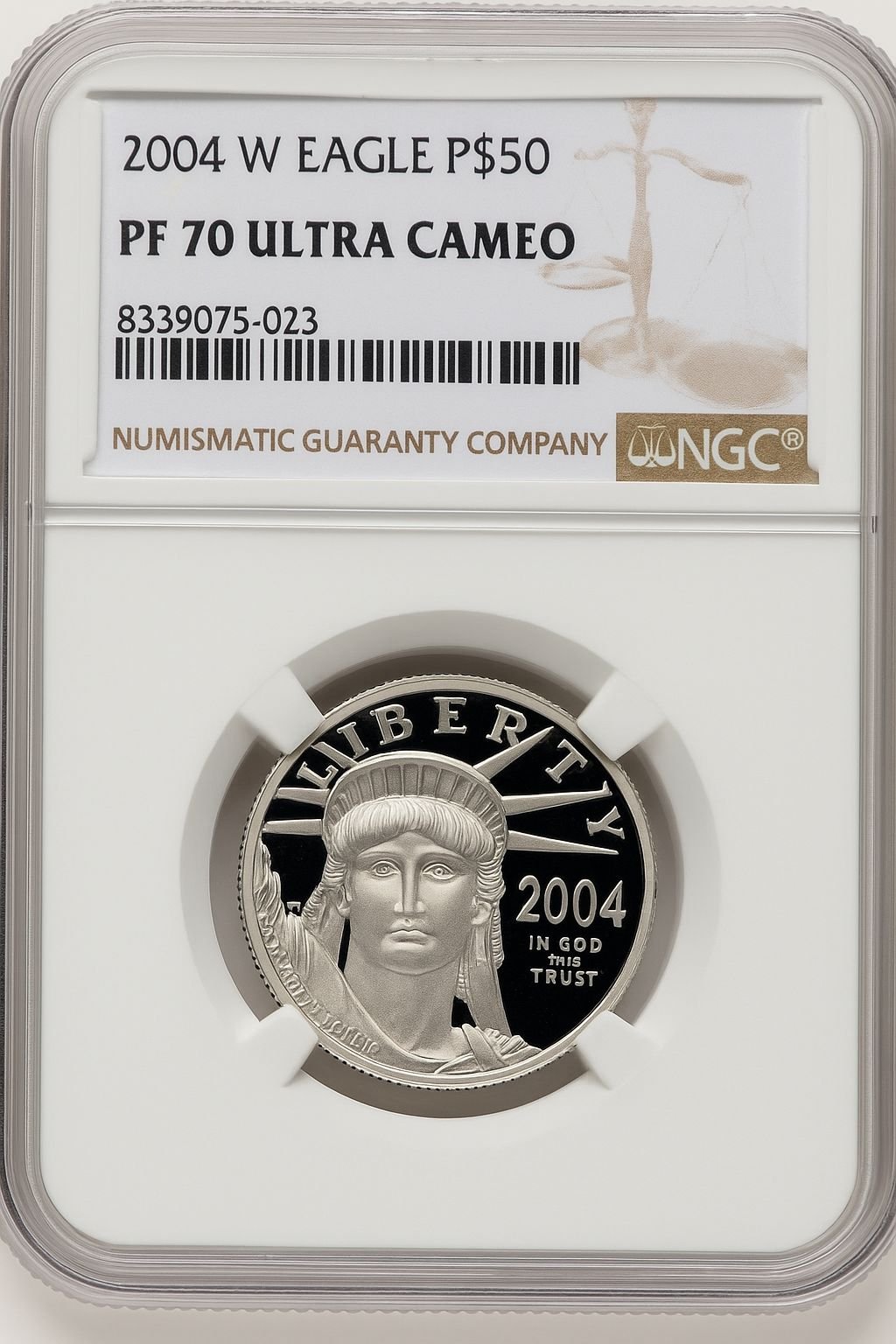 2004-W P$50 Half-Ounce Platinum Eagle Brown Label NGC PF70