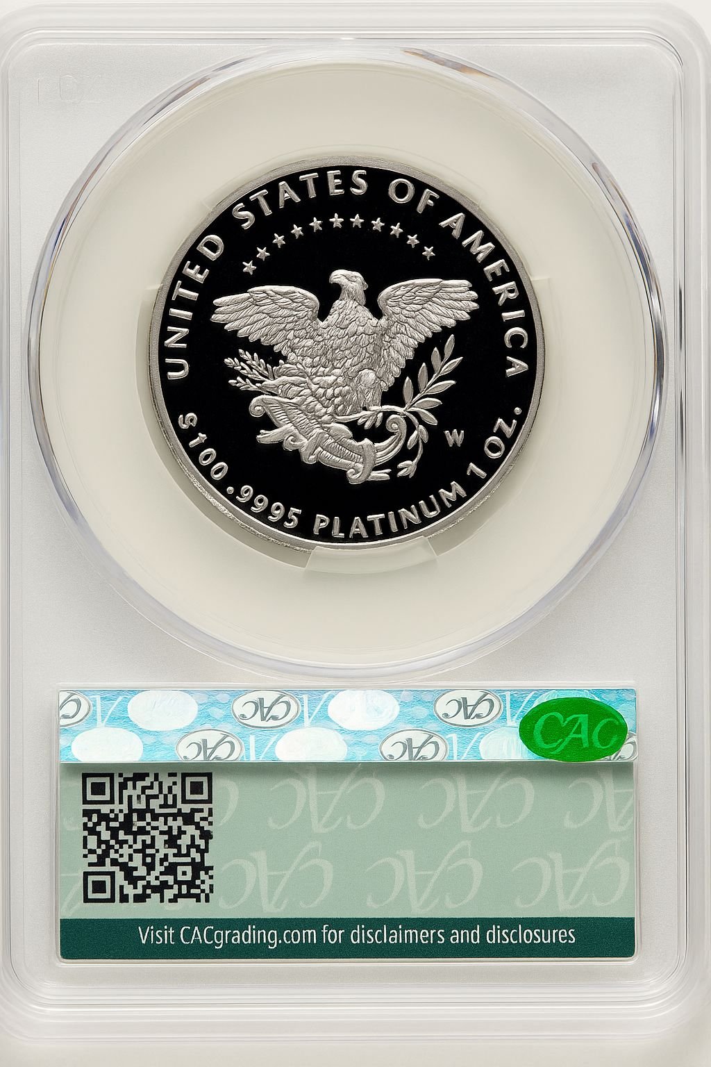 2005-W $100 One-Ounce Platinum Eagle Statue of Liberty Mike Castle CACG PR70 - Image 2