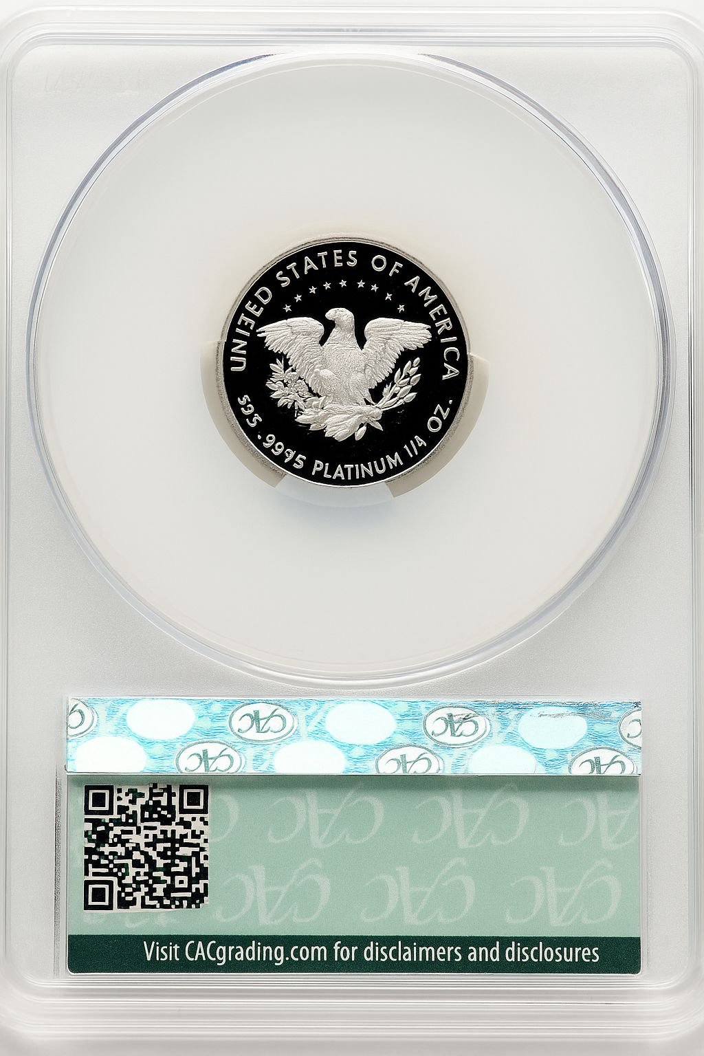 2005-W $25 Quarter-Ounce Platinum Eagle Statue of Liberty Blue Gradient CACG PR70 - Image 2