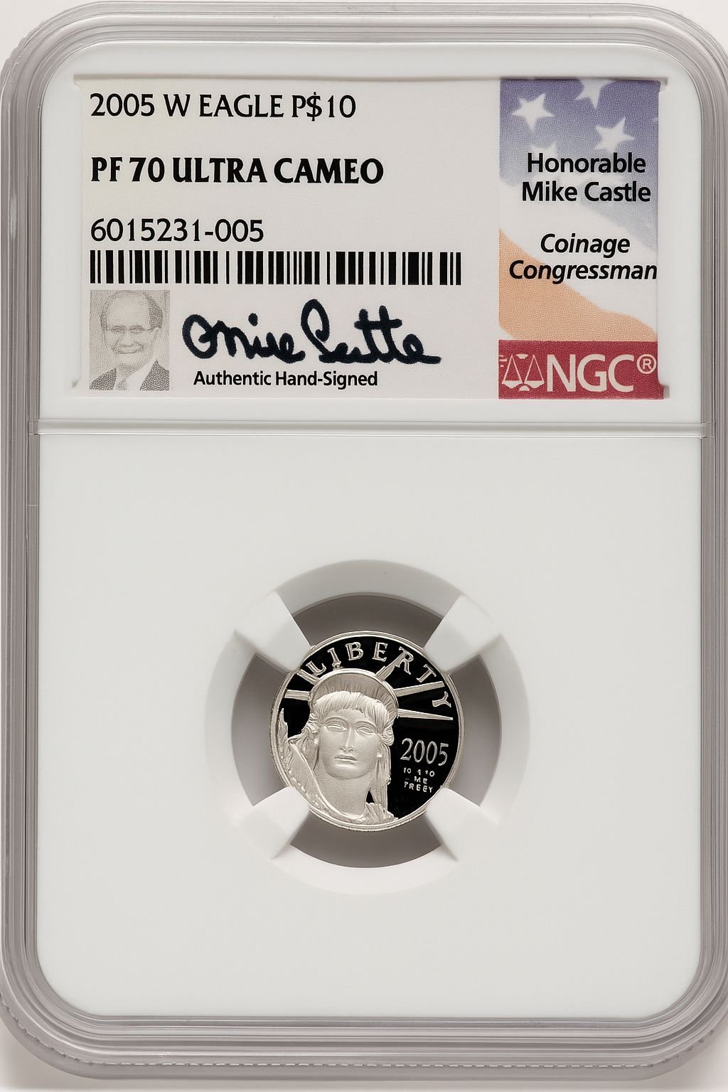 2005-W Platinum American Eagle 4-Coin Set NGC PF70 Mike Castle