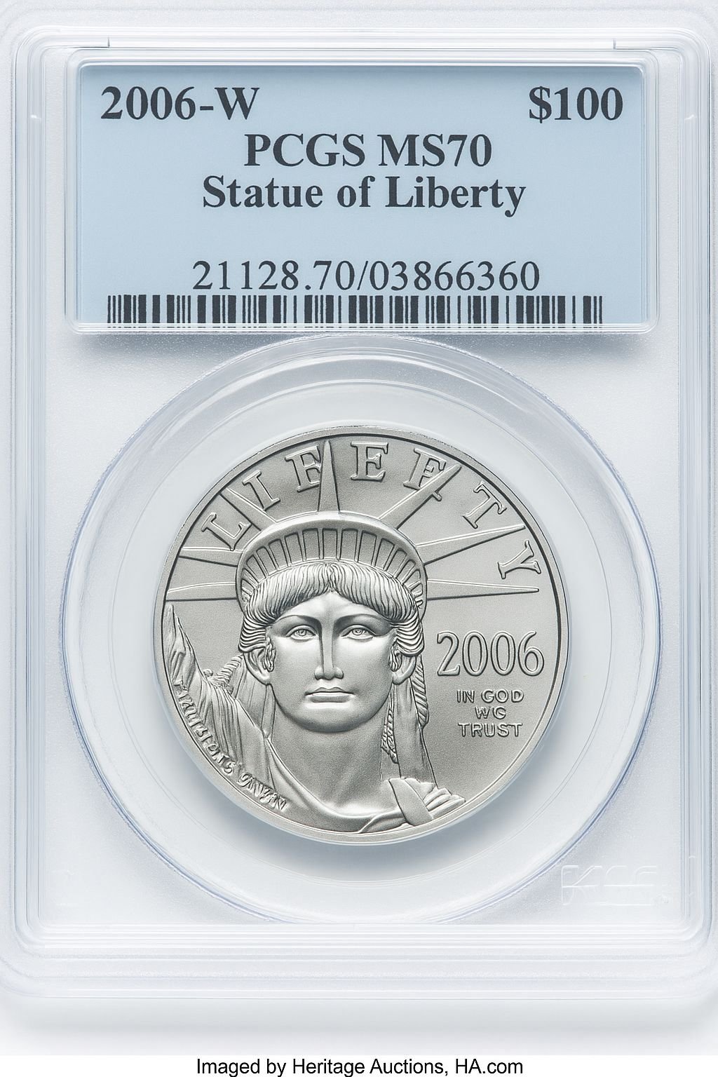 2006-W $100 One-Ounce Platinum Eagle Burnished PCGS MS70 (770569092)