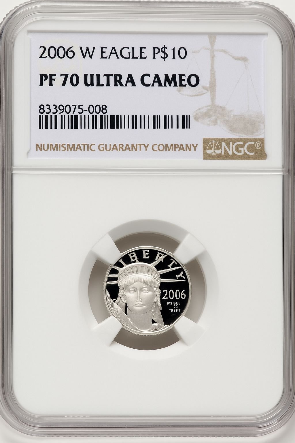 2006-W $10 Platinum Tenth-Ounce Brown Label NGC PF70 (520703013)