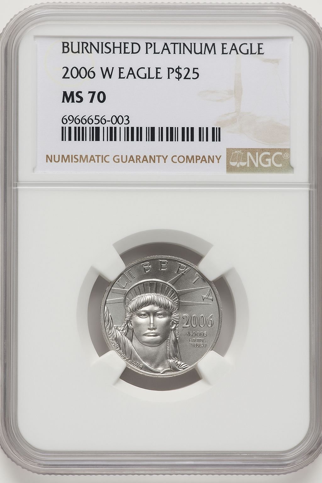 2006-W $25 Quarter-Ounce Platinum Eagle Burnished Brown Label NGC MS70