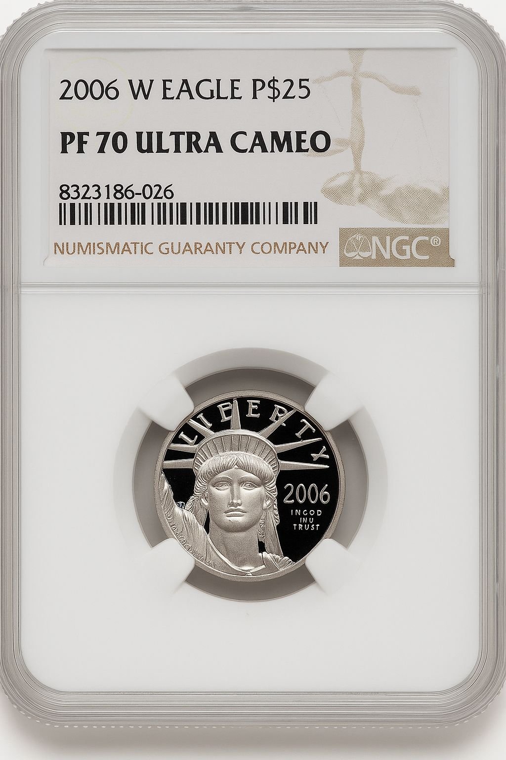 2006-W $25 Quarter-Ounce Platinum Eagle Statue of Liberty Brown Label NGC PF70 (769030020)