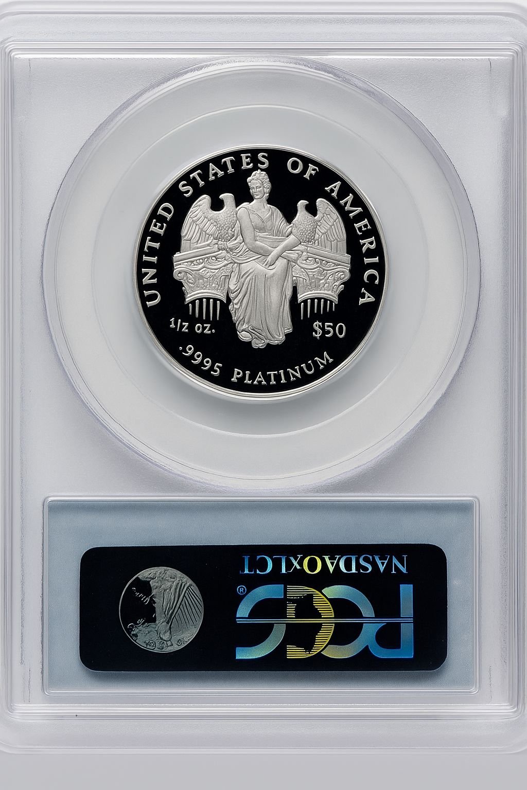 2006-W $50 Half-Ounce Platinum Eagle Statue of Liberty Blue Gradient PCGS PR70 (773265035) - Image 2