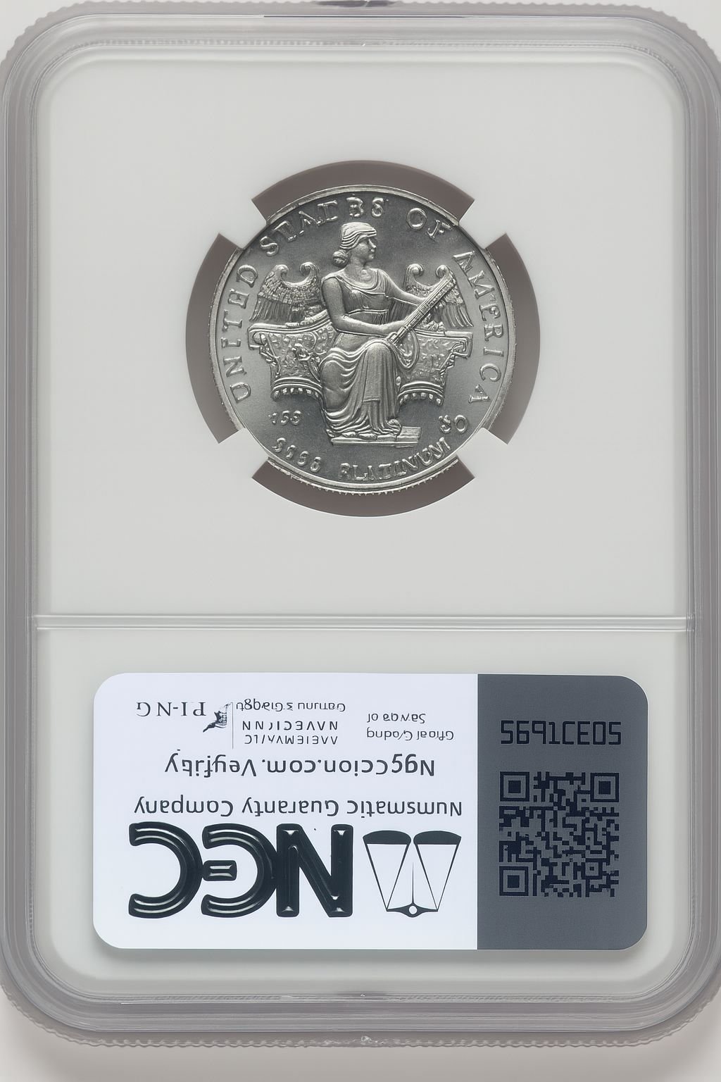 2006-W $50Half-Ounce Platinum Eagle Burnished Brown Label NGC MS70 - Image 2