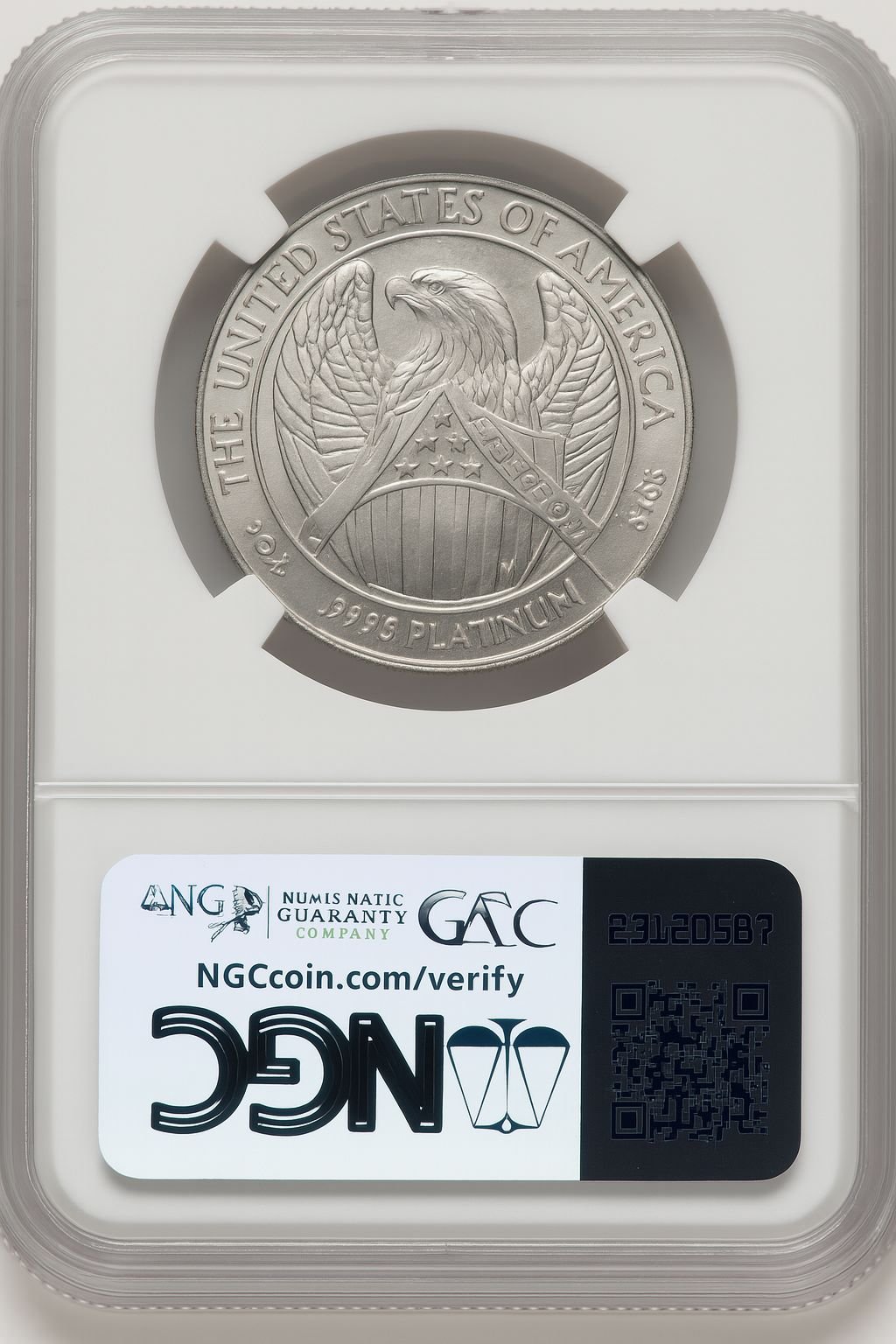 2007-W $100 One-Ounce Platinum Eagle Burnished Brown Label NGC MS70 - Image 2