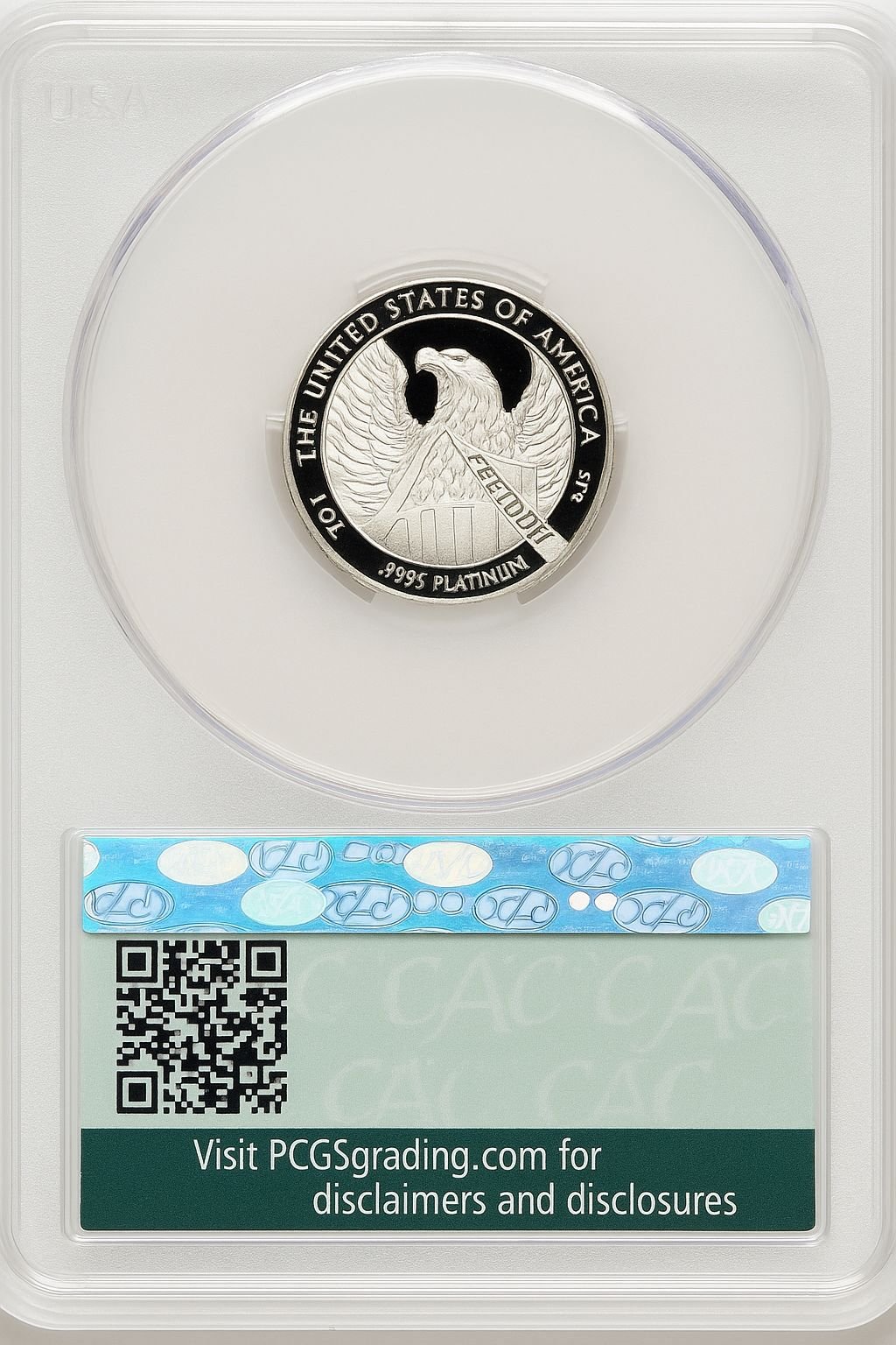 2007-W $25 Quarter-Ounce Platinum Eagle Statue of Liberty Brown Label CACG PR70 - Image 2