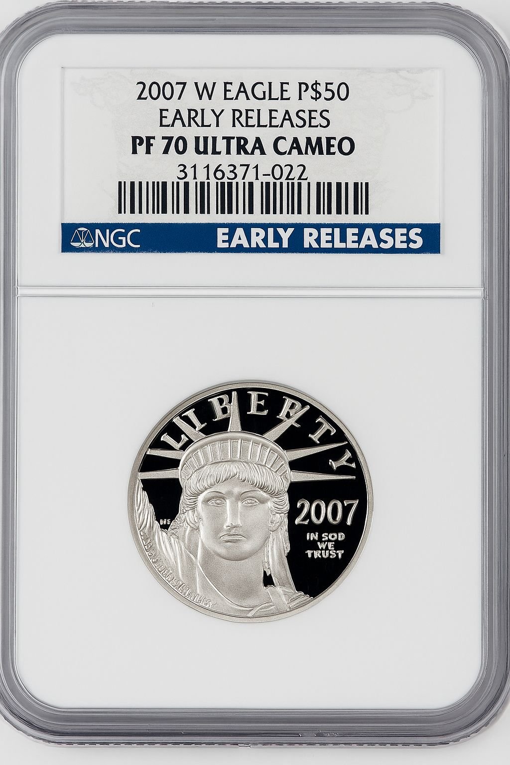 2007-W $50 Half-Ounce Platinum Eagle First Strike NGC MS70 (760347016)