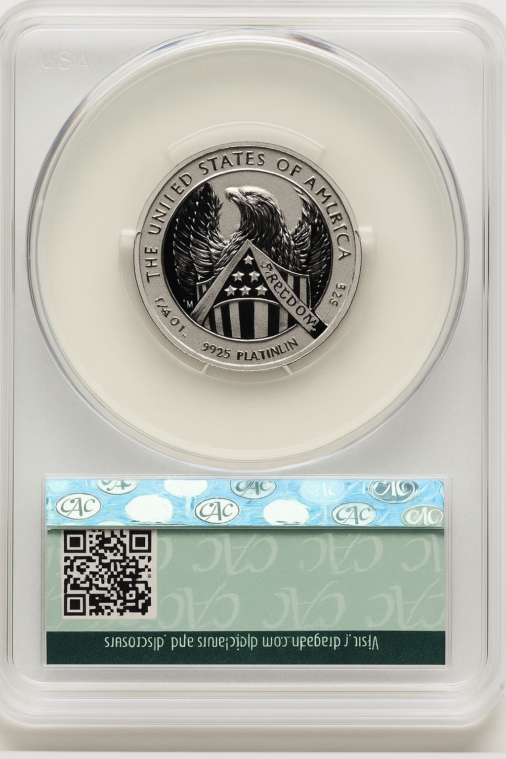 2007-W $50 Half-Ounce Platinum Eagle Reverse Proof Brown Label CACG PR70 - Image 2