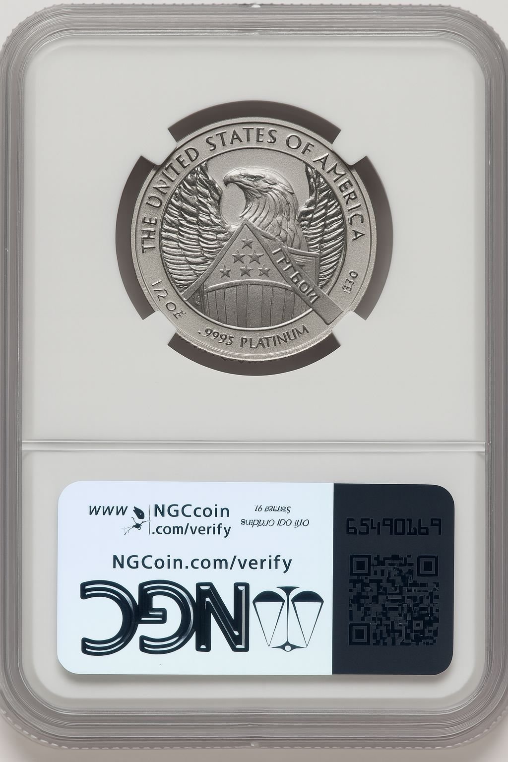 2007-W $50 Half-Ounce Platinum Eagle Reverse Proof Brown Label NGC PF70 (767855068) - Image 2